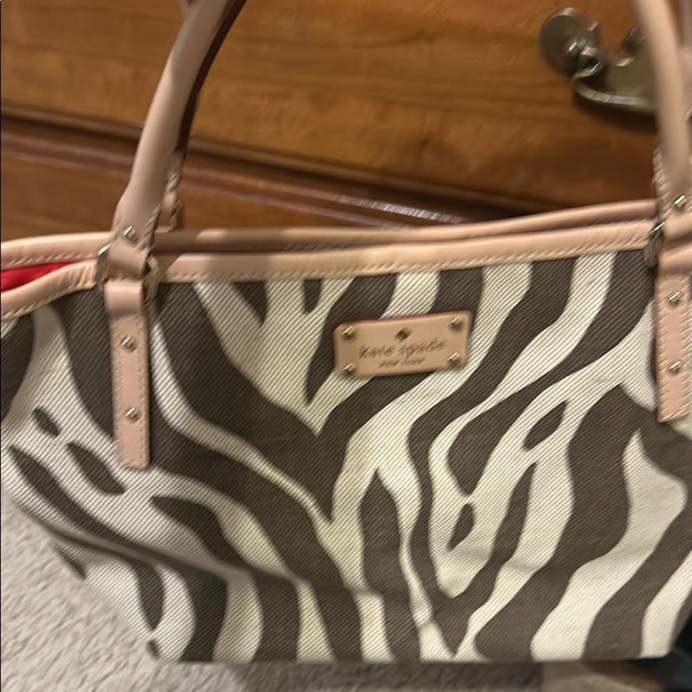 Kate Spade Brown and Cream Zebra Print Tote